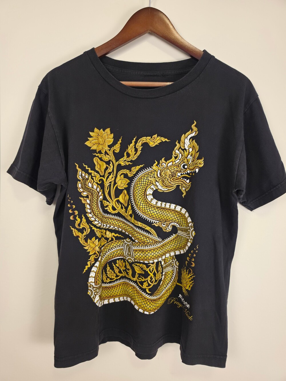 My Dream Thailand Praya Nark Naga Dragon Black Gold Graphic T-Shirt